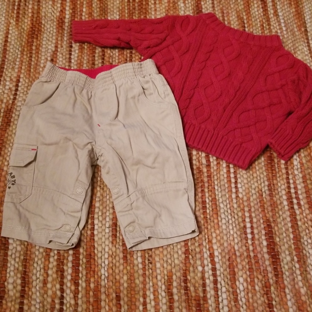 Baby boys 0 3 month sweater pants bundle outfit